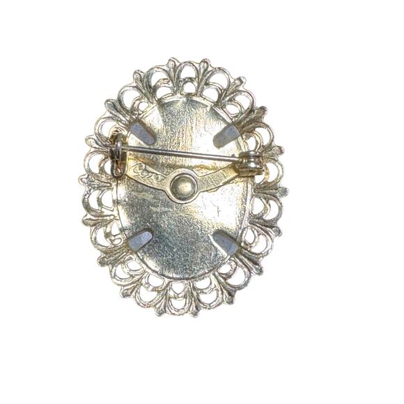 Brooch / Cameo / Gold tone / Signed Coro / Vintage / Antique - Picture 2 of 3